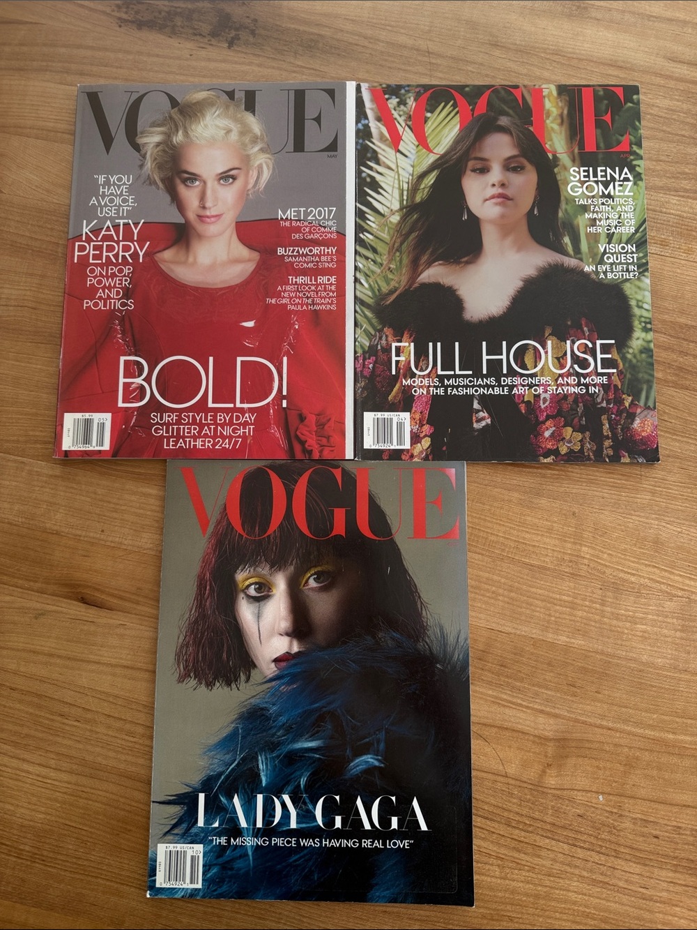 Vogue Magazine Lot - Katy Perry, Selena Gomez, Lady Gaga Covers